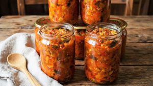 Салат «Татарская песня» с кабачками и баклажанами (на зиму)