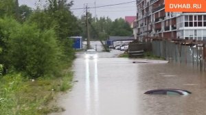 На Алексеевской несколько машин ушли под воду
