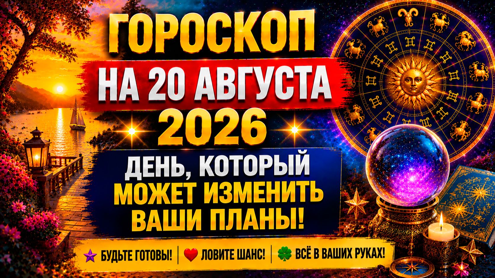 Гороскоп на 20 августа 2026 🔮 День, который может изменить ваши планы!