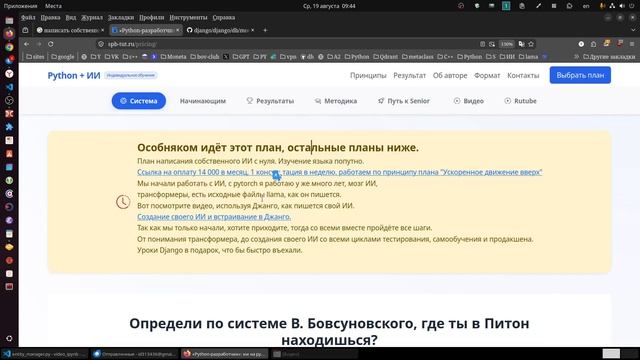 План написания собственного ИИ на Python + Django с нуля. Изучение Python попутно.