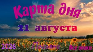 Карта дня🍉21 августа 🐞☘️Пасьянс. Тайм-код в описании 🦢