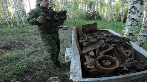 Много тяжёлого металла_Это место не перекопать_Прицеп увяз в болоте_Ели как доехал Часть-1