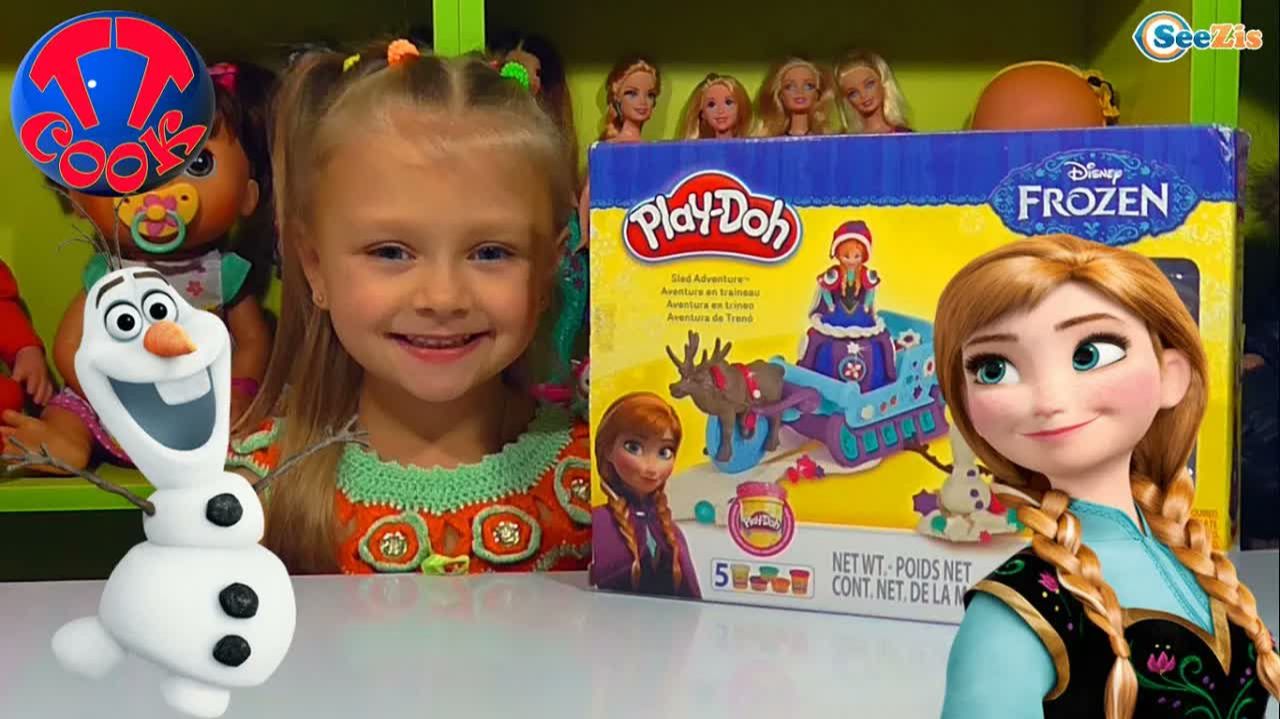 ✔ Disney Frozen. Ярослава распаковывает новый набор Плей До – Холодное Сердце   Unboxing P