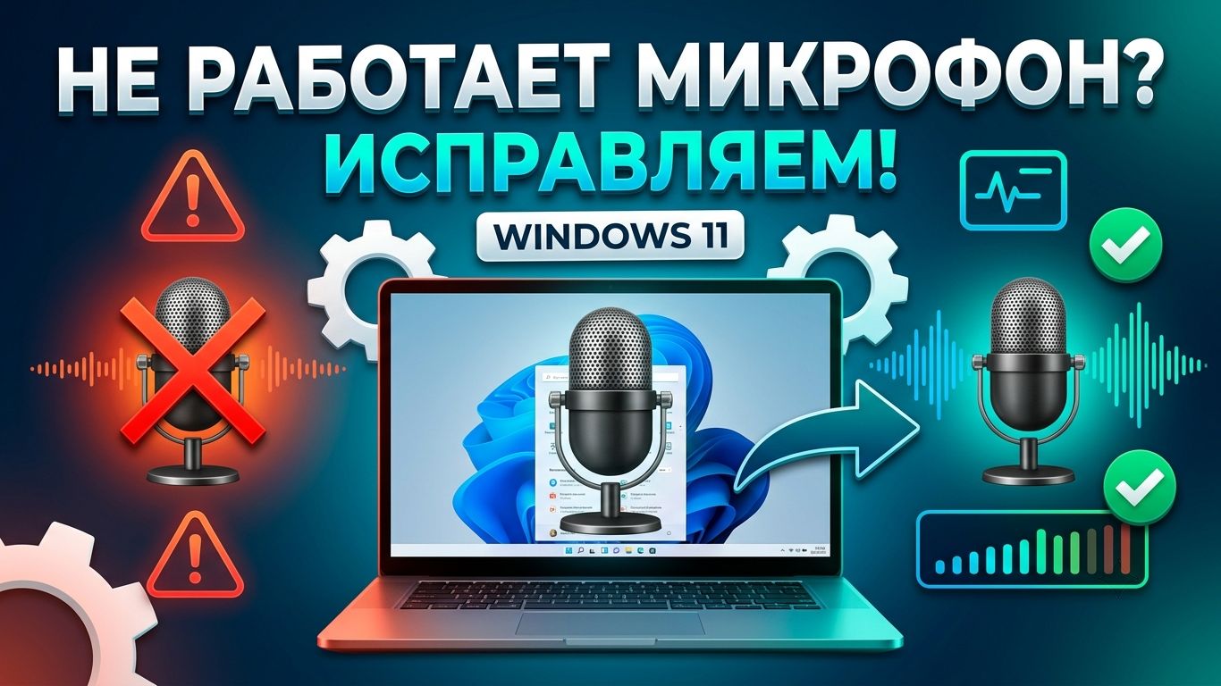 ПОЧЕМУ НЕ РАБОТАЕТ МИКРОФОН В WINDOWS 11? Пошаговая инструкция по диагностике и устранению.