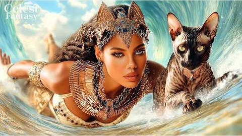 Egyptian Goddess Baast & Divine Cat _ Relaxing Ancient Festival Music & Fantasy Art