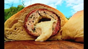 Пир для настоящего любителя курицы, бекона и сыра (расслабляющие звуки, ASMR, природа в 4K)