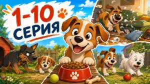 Собаки и щенки МУЛЬТИК ДЛЯ ДЕТЕЙ 🐶 Все серии 1–10 подряд | Весёлые приключения и смешные истории