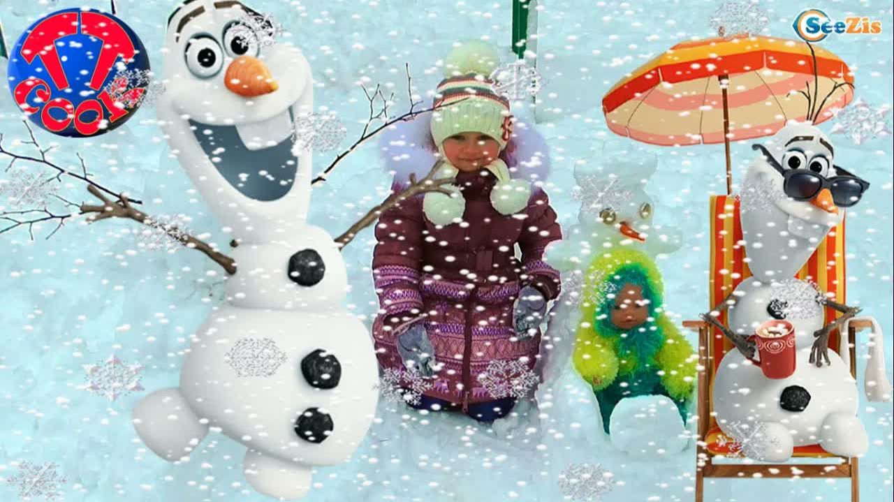 ✔ Кукла Беби Борн и Ярослава лепят снеговика — Олаф. Первый снег   Doll Baby Born   Frozen