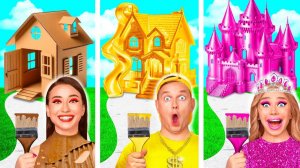 Домики Одного Цвета Челлендж # Бедная vs Богатая vs Ультра Богатая от Fun Challenge