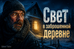 Жёлтый свет в заброшенной деревне
