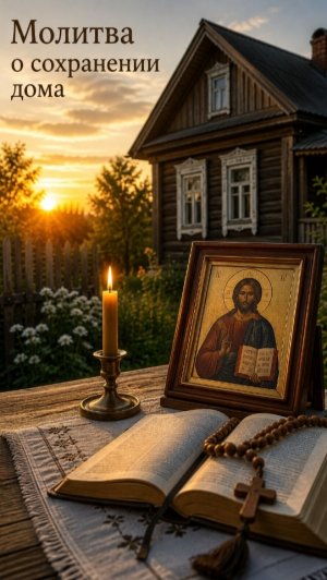 бабушка Нина читает молитву о сохранении дома