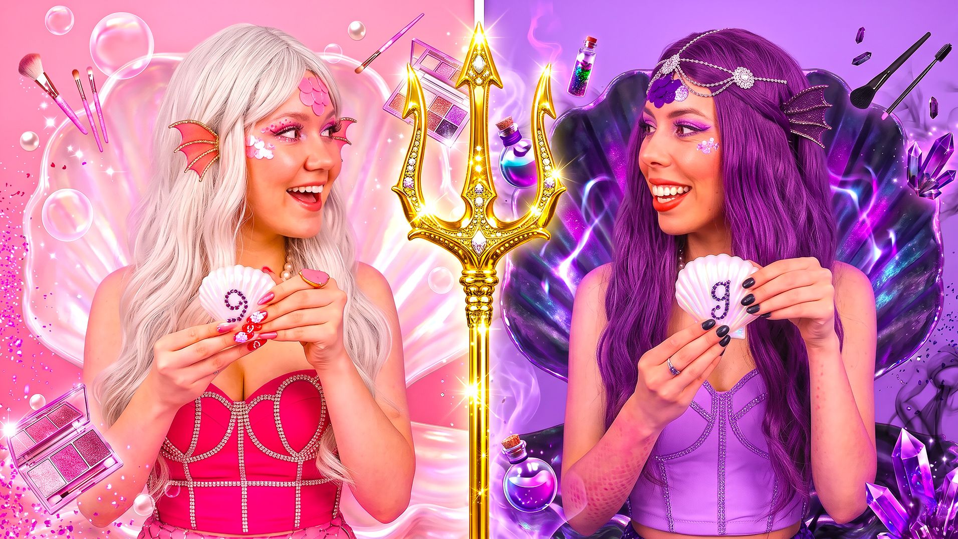 Розовая Vs Тёмная русалка! 🌸🖤 Битва сказочных образов