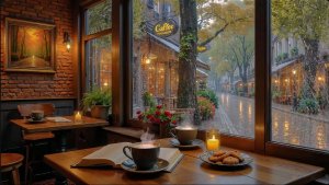 Smooth Jazz 97 / Cafe. Window. Rain. Music.