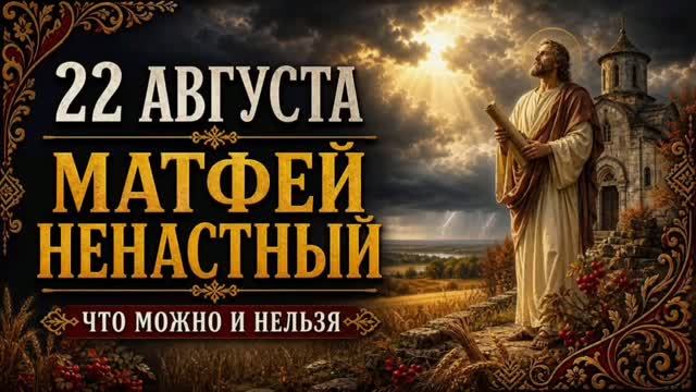 22 АВГУСТА — МАТФЕЙ НЕНАСТНЫЙ | ПРИМЕТЫ, ПОВЕРЬЯ, ЧТО МОЖНО И НЕЛЬЗЯ ДЕЛАТЬ