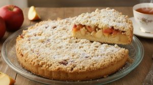 🍎 Яблочный пирог с карамелизированными яблоками и песочной крошкой