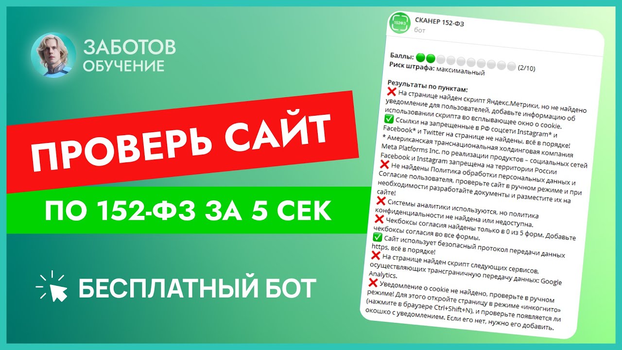 152-ФЗ для сайта: как проверить и избежать штрафов РКН  | Чек-лист + бот для проверки