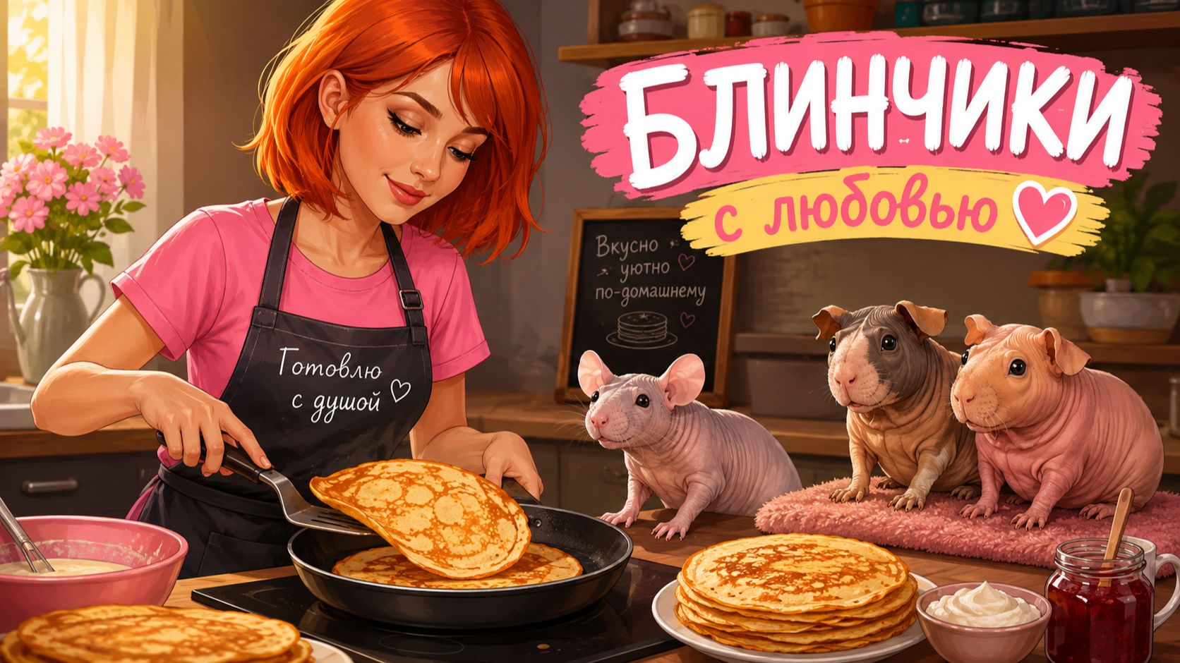 Готовим блины с Лео и разговоры по душам.
