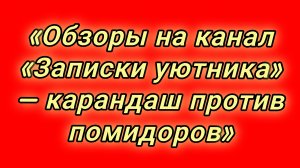 19-08-2026«Обзоры на канал «Записки уютника» — карандаш против помидоров»