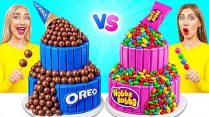 Розовое vs Синее Украшение Торта Челлендж _ Смешные Моменты