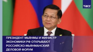 Президент Мьянмы и глава Минэкономразвития РФ открывают Российско-мьянманский деловой форум