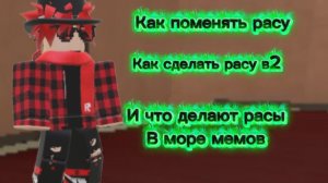 Как поменять расу, как сделать расу в2, что делают каждые расы и мой личный топ рас в море мемов рб