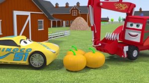 Мультики для детей Экскаватор с машинками и игрушками на ферме Яркие мультики для детей