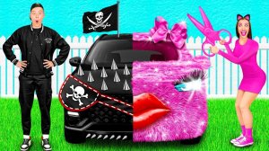 Розовая машина vs Черная машина Челлендж # Умные Гаджеты или Лайфхаки от Fun Challenge