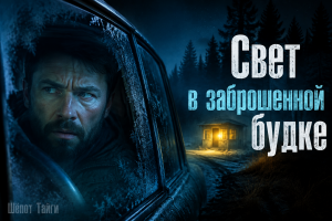 Свет в заброшенной будке среди зимней тайги
