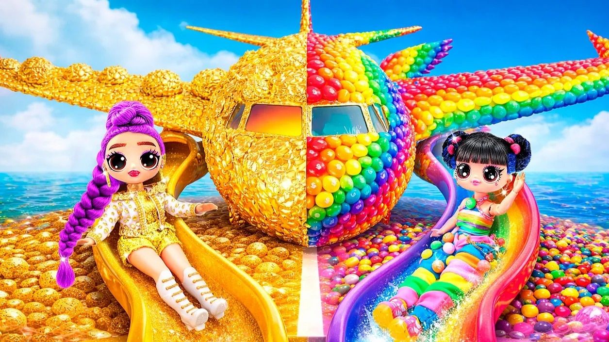 K-Pop Охотницы на Демонов в Сладком, Радужном и Золотом самолёте! 10 поделок для кукол L.O.L