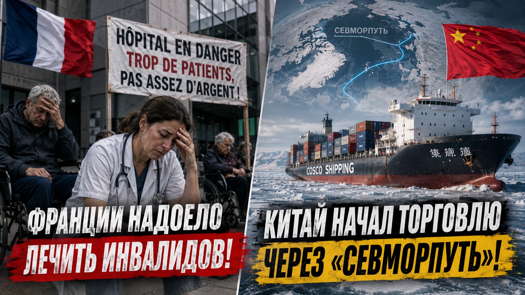 Франции надоело лечить инвалидов! Китай начал торговлю через «Севморпуть»!