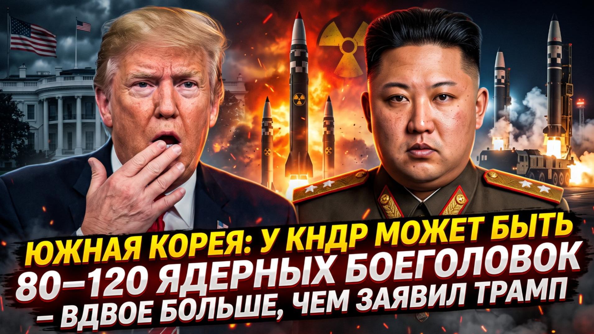 ☢️Южная Корея: у КНДР может быть 80–120 ядерных боеголовок — вдвое больше, чем заявил Трамп