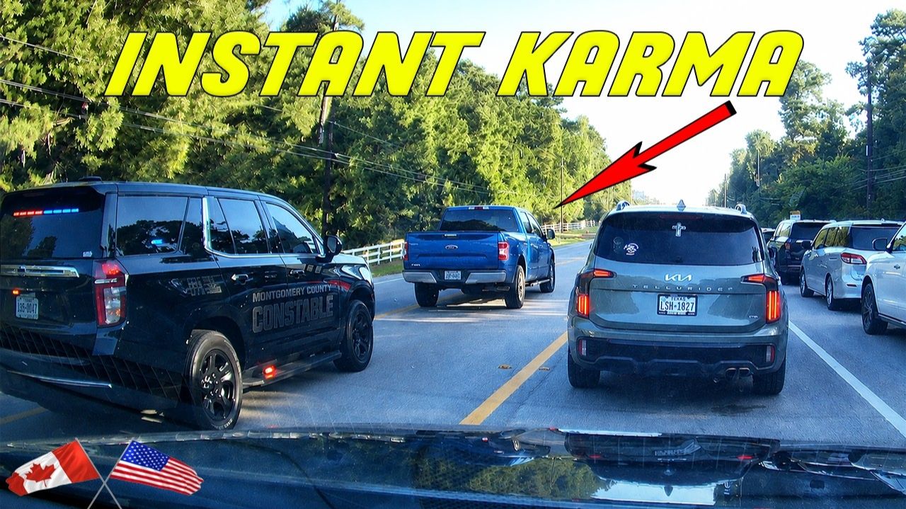 ✅ 🚔 Водитель попытался пролезть без очереди перед копом! ДТП и Аварии