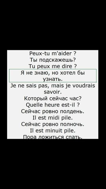 Je Voudrais Savoir