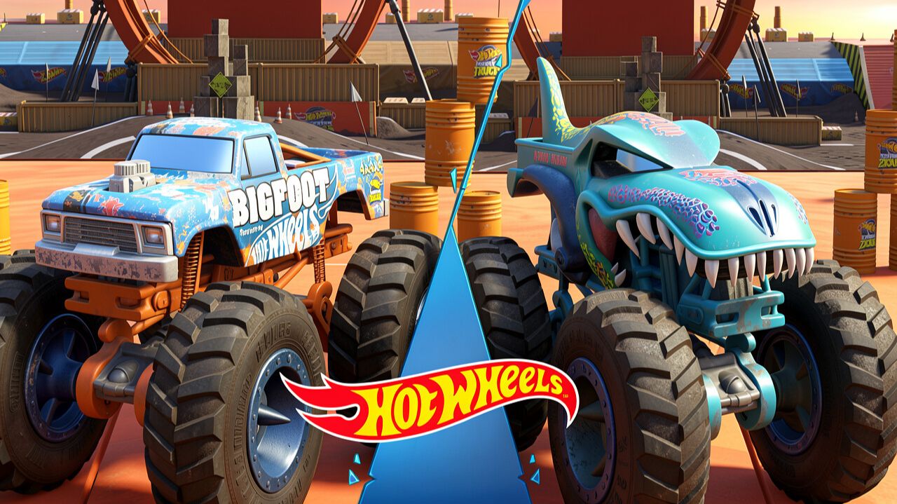 Монстр Траки. Трюки на арене. Hot Wheels машинки Monster Trucks