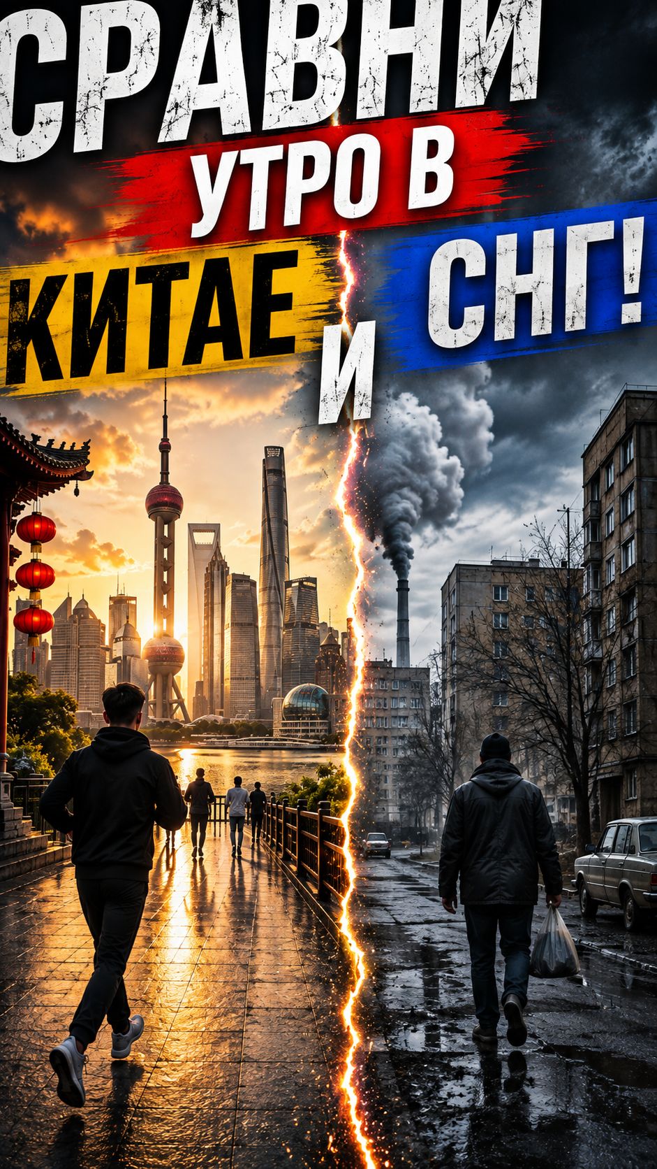 Утро в Китае и СНГ! Большая разница  #путешествия #китай #снг