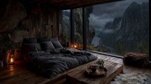 НОЧНОЙ ДОЖДЬ ЗА ОКНОМ 🌙 УЮТНАЯ СПАЛЬНЯ ДЛЯ СНА