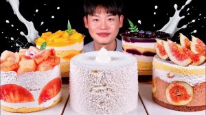 ASMR инжир в шоколаде, взбитые сливки с персиком, манго и черникой — cupcake мукбанг~!! Mango