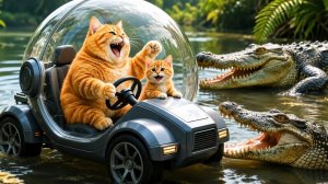Кот отправляется в мир Юрского периода! 🐱🦖🌴