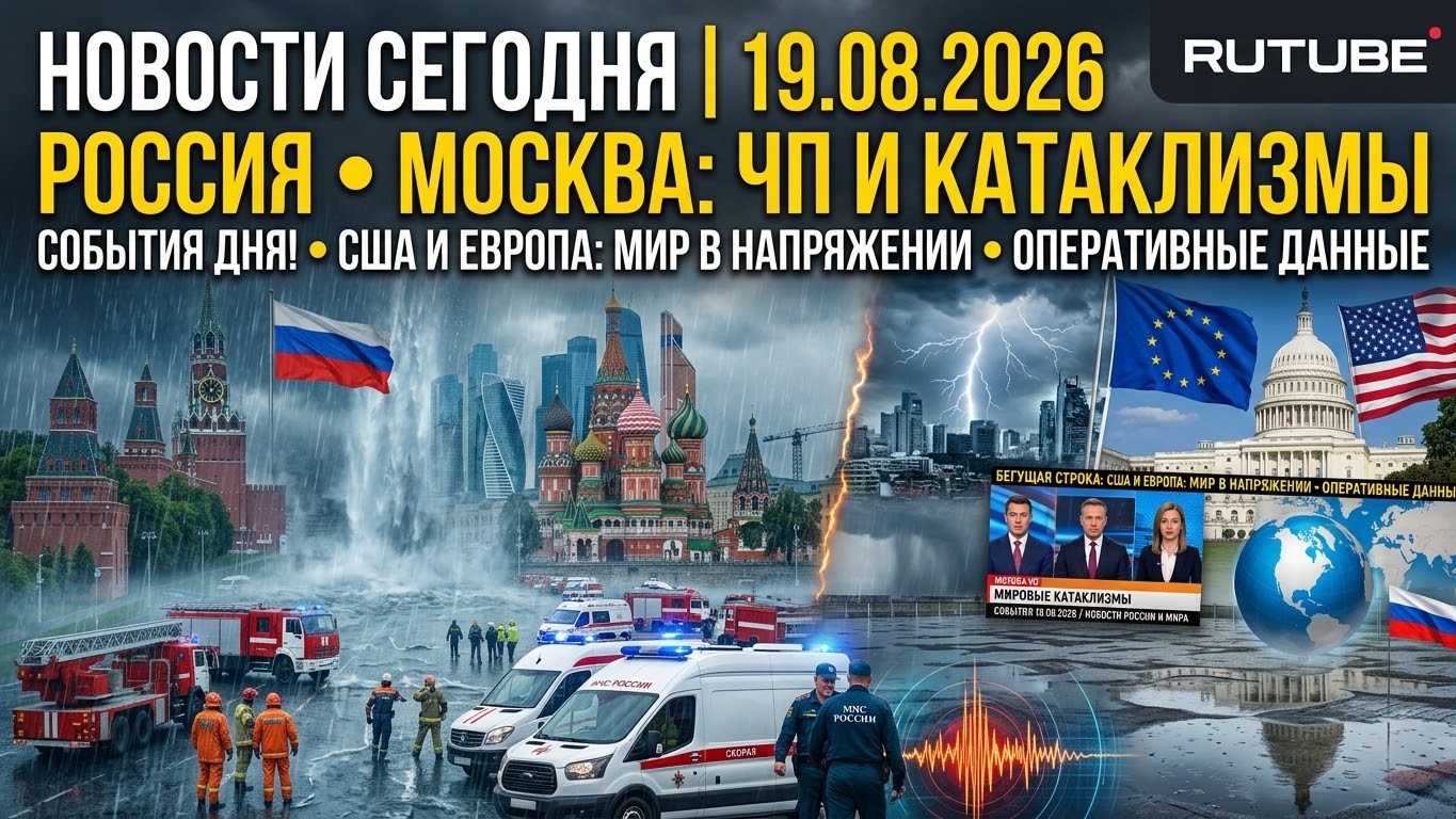 Новости Сегодня 19.08.2026 - Россия, Москва, ЧП, Катаклизмы, События Дня,  США Европа