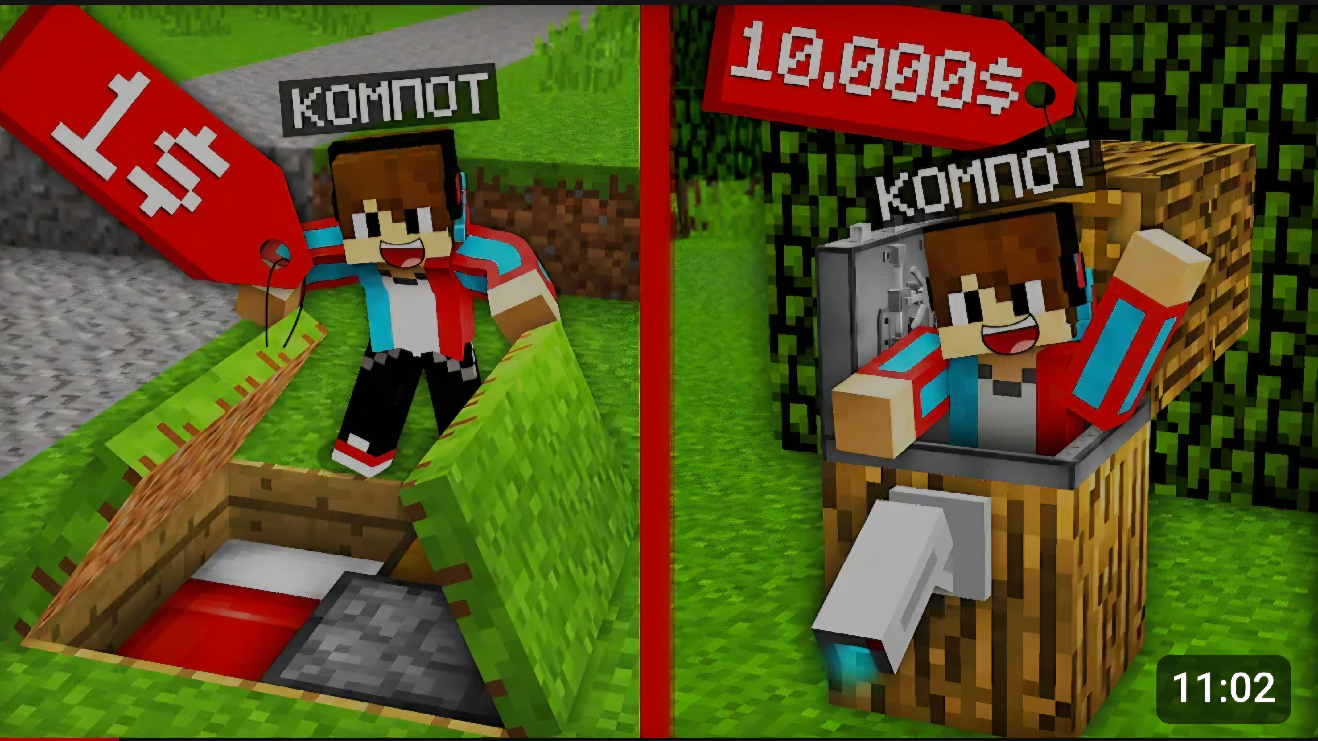 СЕКРЕТНЫЙ ДОМ ЗА 1$ ПРОТИВ СЕКРЕТНЫЙ ДОМ ЗА 10000$ В МАЙНКРАФТ | Компот Minecraft