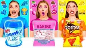 24 Часа Едим Еду Одного Цвета Челлендж # Забавные Кухонные Лайфхаки с Fun Challenge