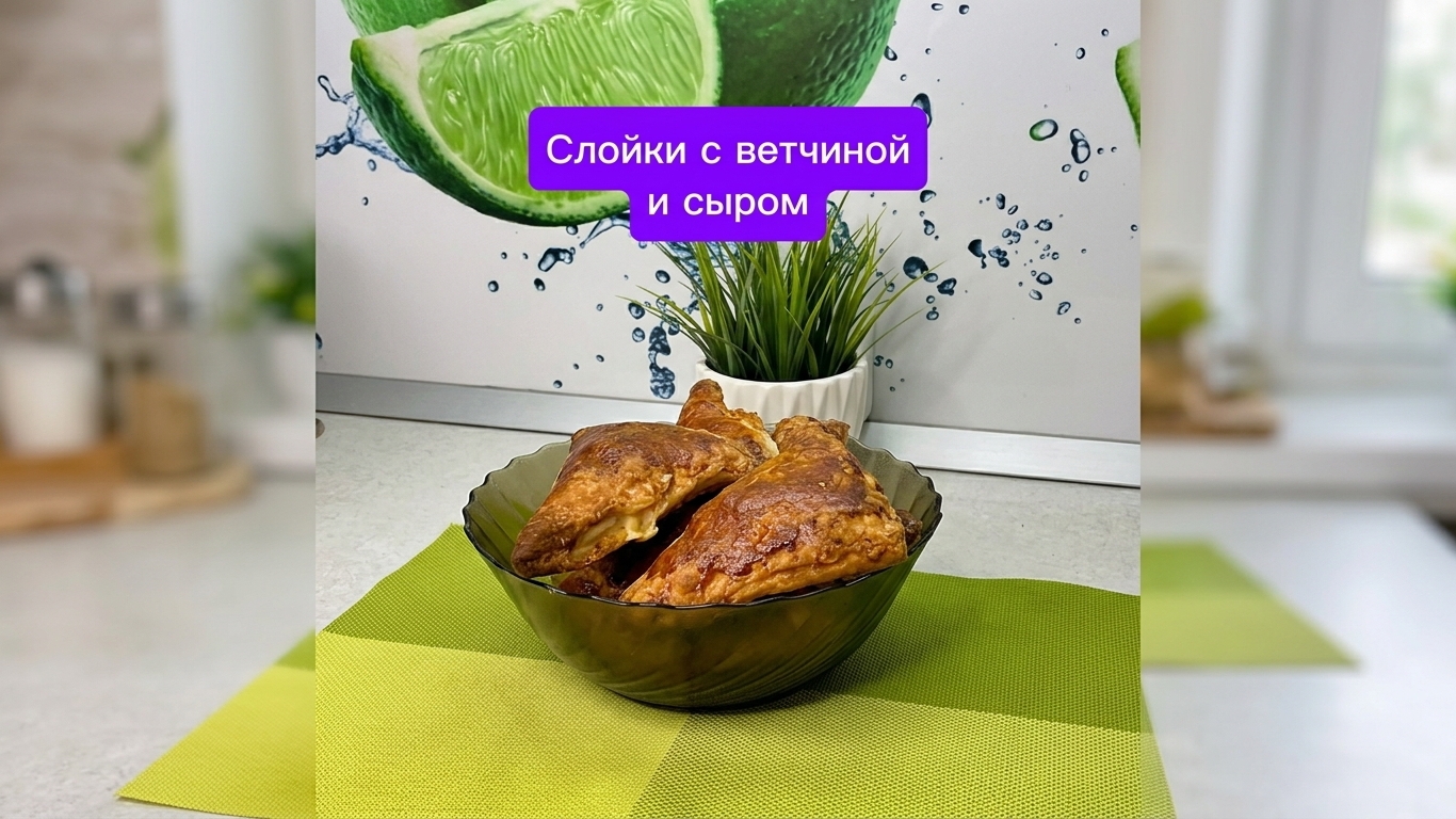 Слойки с ветчиной и сыром