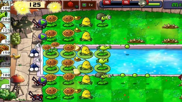 Plants Vs Zombies:Прохождение второго уровня бассейна