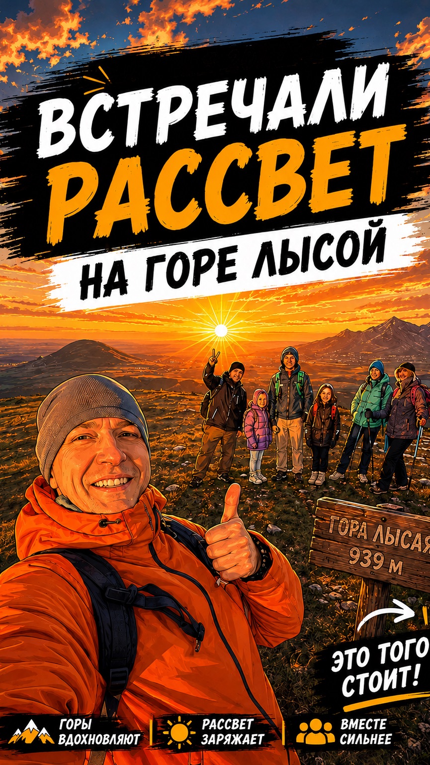 Встретили рассвет на горе Лысой