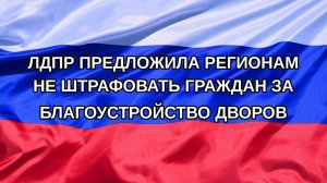 |Н. РФ| ЛДПР предложила регионам не штрафовать граждан за благоустройство дворов