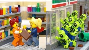 Застрял в магазине с парнем, который сбежал во время апокалипсиса | LEGO Land | Lego Stop Motion