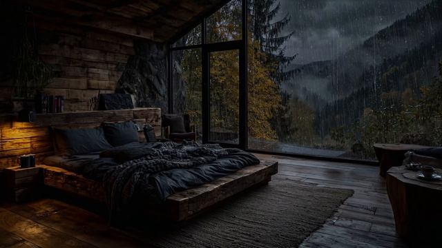 УЮТНАЯ СПАЛЬНЯ И ЗВУКИ ДОЖДЯ 🌧️ ШУМ ДОЖДЯ ДЛЯ СНА