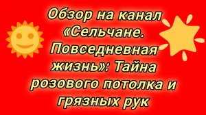 20-08-2026Обзор на канал «Сельчане. Повседневная жизнь»: Тайна розового потолка и грязных рук