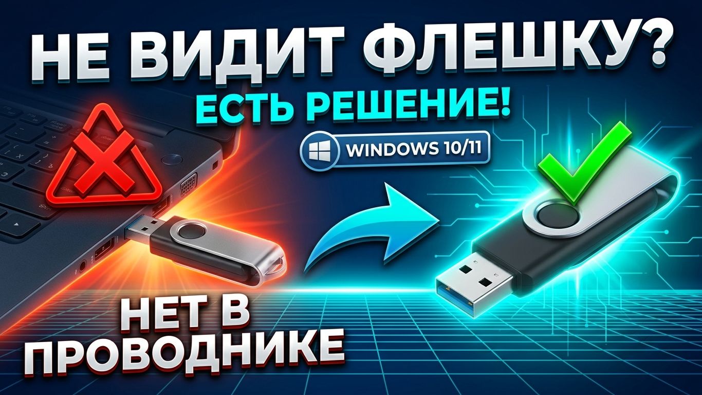 Компьютер не видит флешку в Windows 11. Нет звука, индикатор не горит — Решение для USB-накопителей