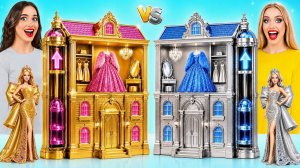 Строим Удивительный Кукольный Домик Золотой vs Серебряный Челлендж # Удивительные Креативные Трюки